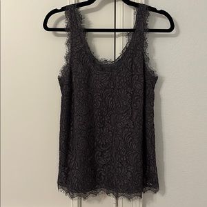Joie dark grey lace tank top